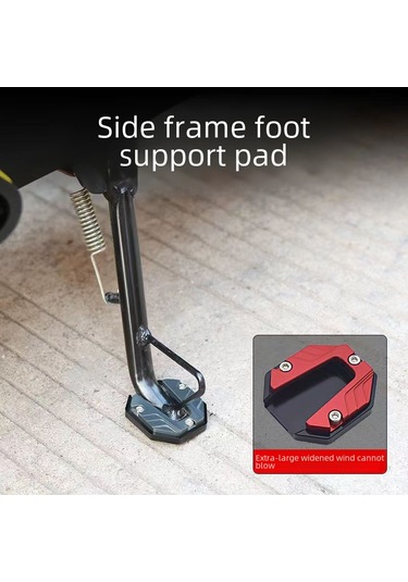 Kırmızı Alüminyum Alaşım Genişletilmiş Tek Ayak Dayanağı Pedi, Elektrikli Araçlar, Motosikletler Ve Bisikletler İçin Evrensel