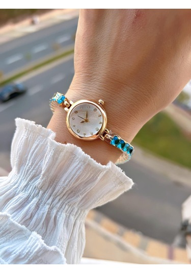 Coliseum Çelik Ve Taşlı Kordon Vintage Seri Küçük Kasa Özel Tasarım Kadın Kol Saati Sp.8933.m2 Sarı