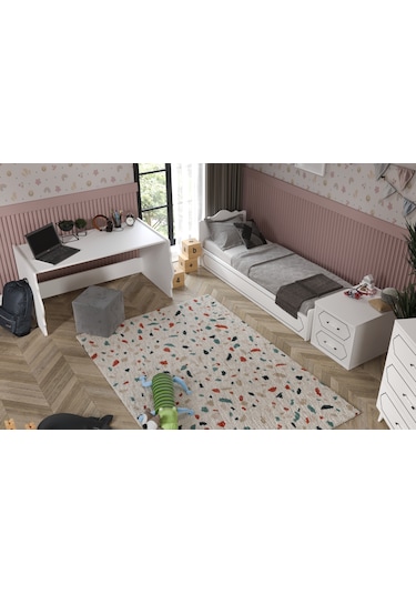 Hayal Modern Bebek Odası Takımı Beyaz - 3 Parçalı Tamamı 1. Kalit Beyaz