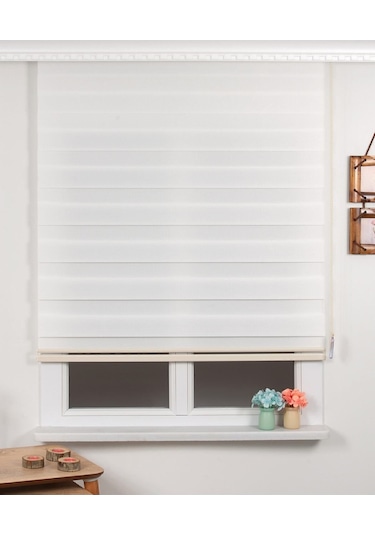 Networkavm Düz Beyaz Zebra Perde Beyaz