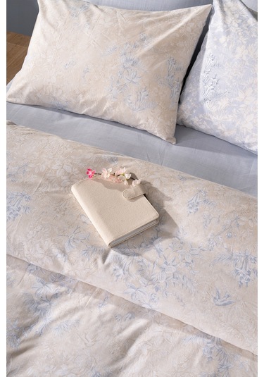 Puffy Claus Çift Kişilik Polycotton Nevresim Takımı - Bej Bej