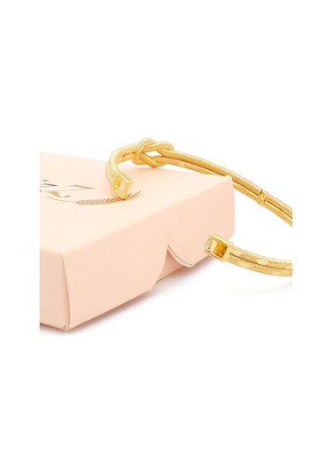 Altın Kaplama İmitasyon Lazer Kesim Aşk Düğümü Bileklik Blz-650 Altın