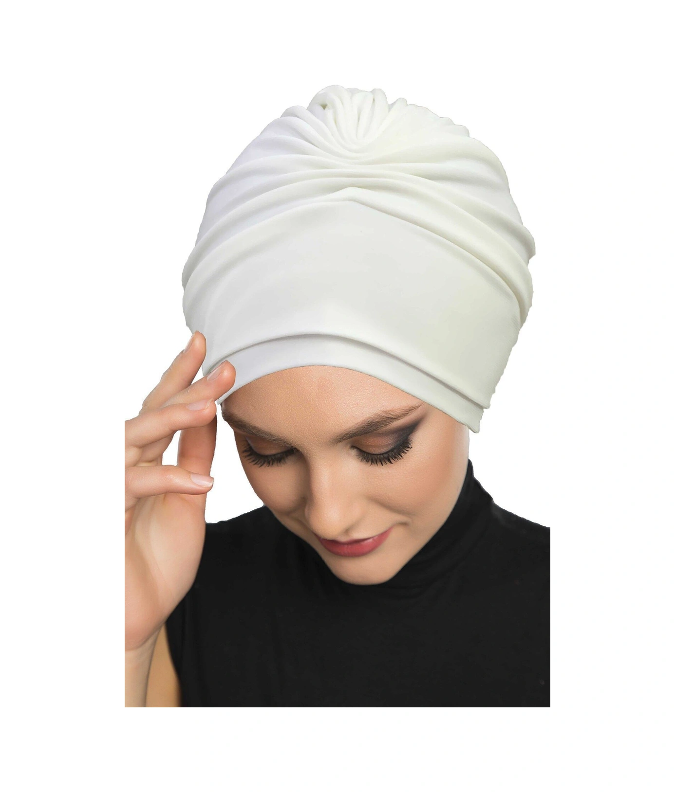 Çift Katlı Astarlı Krem Hazır Türban Tesettür Dış Ve Havuz Bonesi Krem