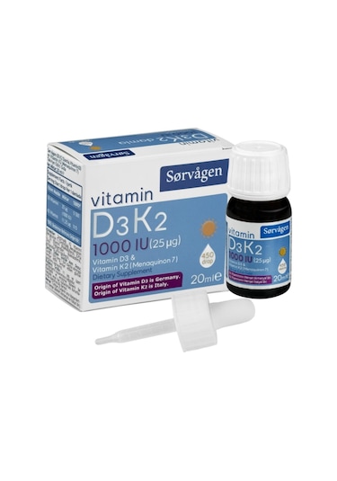 Vitamin D3K2 Damla 20 Ml 1000 Iu