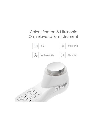 Ultrasonik Led 7 Renk Işık Masaj Cilt Bakım Cihazı Nkhgh5 Beyaz