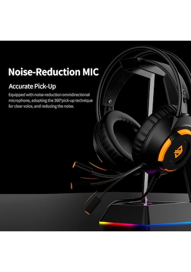 Geeksen Ajazz Ax120 Kulaküstü Oyun Kulaklığı, Işıklandırmalı, Mikrofonlu, 3.5mm+usb, Müzik Ve电竞 İçin, Pembe