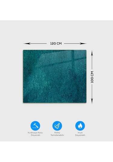 Cam Sandalye Matı Zümrüt Yeşili Doku 100cm X 120cm