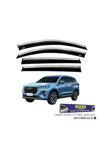 Niken Chery Tiggo 7 Pro 2020+ Kromlu Cam Rüzgarlığı 4 Lü