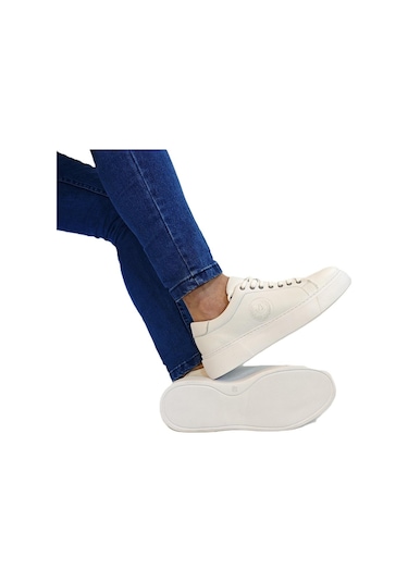 Voyager 6204 Beyaz Hakiki Deri Erkek Ayakkabı Beyaz