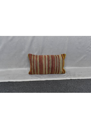 Zehra Abla Halı Yeni El Dokuma Dekoratif Lumbar Kilim Kırlent Yastık Kılıfı 6101