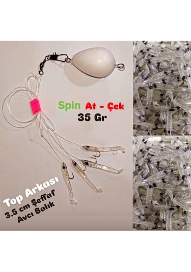 At-çek Spin Top Arkası 3,5 Cm 35 Gr Şeffaf Avcı Balık