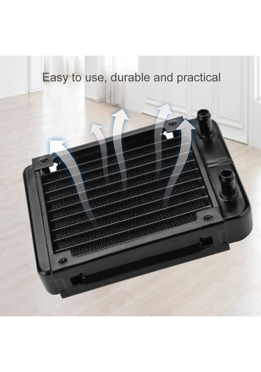 Kangvka 120mm Alüminyum Bilgisayar Su Soğutma Radyatörü - 10 Borulu Düz Bağlantı, 8-10mm Borular İçin, Yüksek Soğutma Performansı