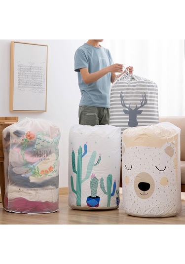 Sones Büyük Kapasiteli Ev Tipi Su Geçirmez Nem Geçirmez Yorgan Saklama Çantası Paketleme Çantası Sevimli Bira Diğer