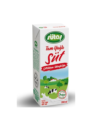 Sütaş Tam Yağlı Süt  200 ML
