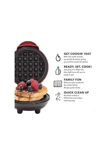 Mocatt Çok Fonksiyonlu Waffle Makinesi, Pişirme, Sandviç, Ekmek Kızartma Red 1