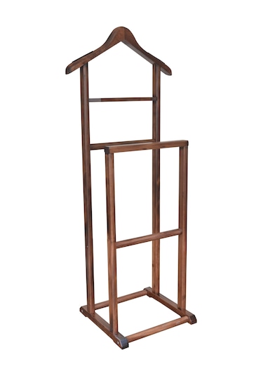 Nyn Ahşap Dilsiz Uşak Ceviz Renk Ikili Ayaklı Askı Ceviz