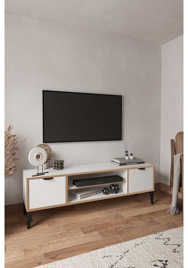 Sarmobi Arden 2 Kapaklı Tv Ünitesi Beyaz