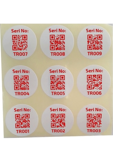 Sayı Etiketi Sayı Sticker Numara Etiketi 1'den 100'e Kadar Kırmız