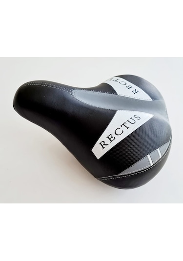 Rectus Soft Geniş Yaylı Yumuşak ve Rahat Koltuk Bisiklet Selesi Siyah - Beyaz - Gri