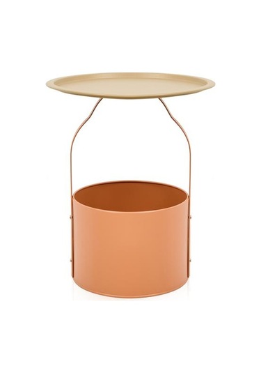 Just Home Sepetli Yan Sehpa - Krem / Terra Krem / Terra