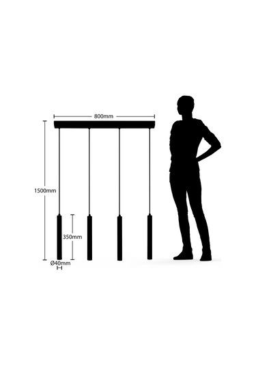 Archio Dört'lü Ledli Sıralı Sarkıt Avize Çok Renkli