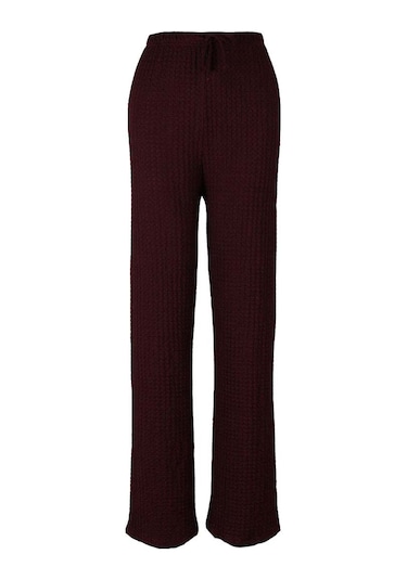 Trender Gofre Bordo Kadın Pantolon 2498 Bordo