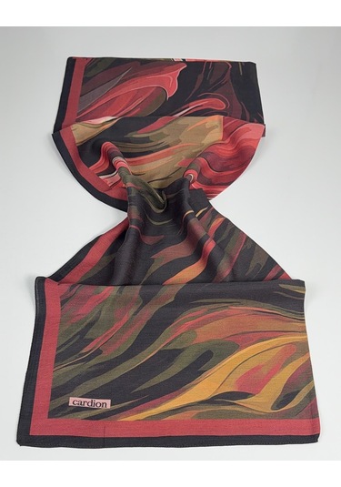 Cardion Pamuk İpek Şal - 70 X 180 - 06302 Siyah - Bordo