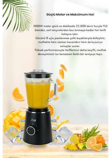 Yui M27 1000 W Cam Hazneli Kişisel Smoothie Blender
