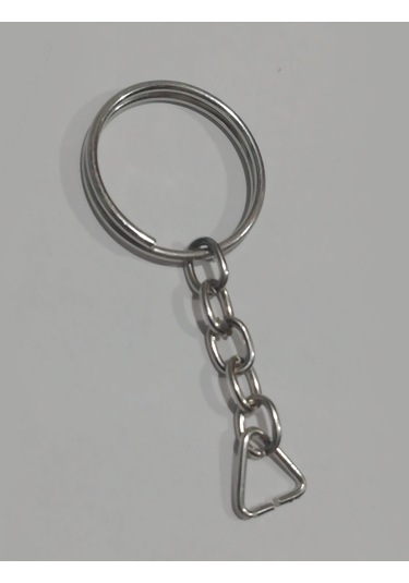 Halkalı Zincirli ve Üçgenli Nikel Anahtarlık 50 Adet