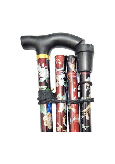 Homyl Katlanabilir Baston Ayarlanabilir 5 Bölümlü El Siyah Siyah