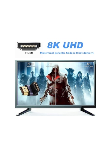 Ally Hdmı To Hdmı 8k 2.1uhd 90 Derece Çevirici Otg Adaptör