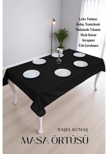 Smooth Masa Örtüsü Sofra Bezi Siyah