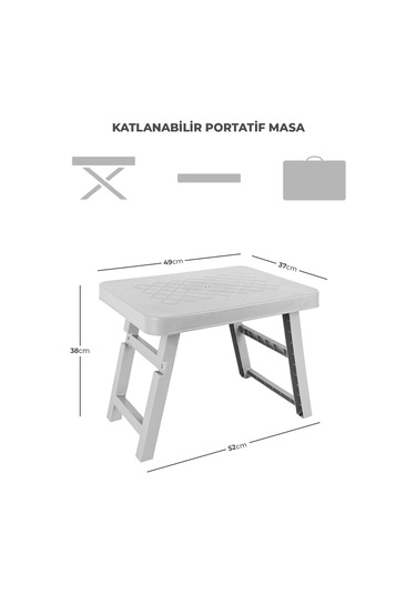 Pikas Katlanabilir Masa, Kamp Masası, Plastik Sehpa, Kamp Sehpası, Balkon Sehpası