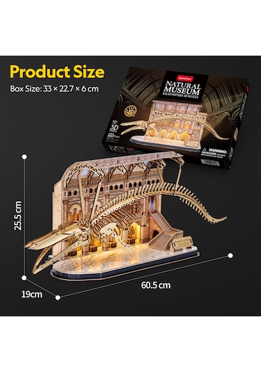 Natural Museum - Mavi Balina 3d Puzzle Led Işıklı L545h