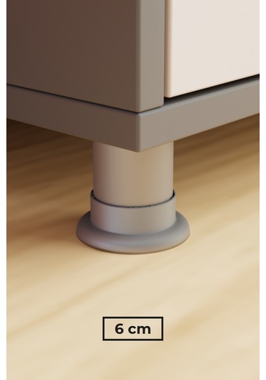 Krom Plastik 6cm Mobilya Koltuk Baza Masa Ofis Dolap Ayağı Ayakları Dayanıklı Modern Tasarım Gzm Krom Gri 6 Cm