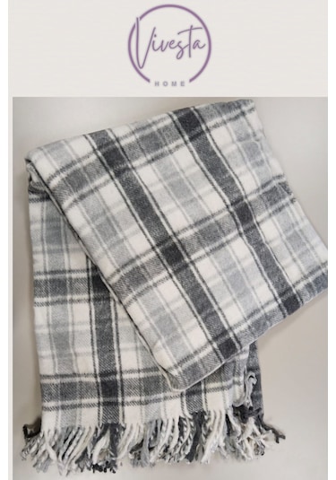 Yumuşacık Scotch Battaniye 150 200 Cm Sıcak, Şık Ve Konforlu Tasarım Gri