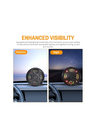 Yifomall 4 Fonksiyonlu Araç Gösterge Paneli - Yakıt, Yağ Basıncı, Su Sıcaklığı Ve Voltmetre İle Gerçek Zamanlı Takip