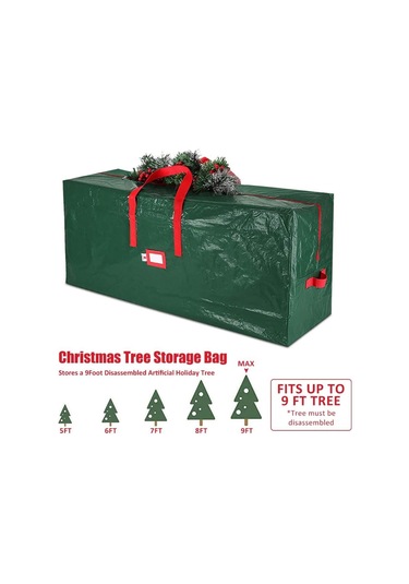 Geeksen 8 Ft Altı Noel Ağacı Saklama Çantası - Su Geçirmez, Toz Koruyucu, 135x34x68 Cm Yeşil, Çift Reçme, Taşınabilir Depo Çantası Yeşil