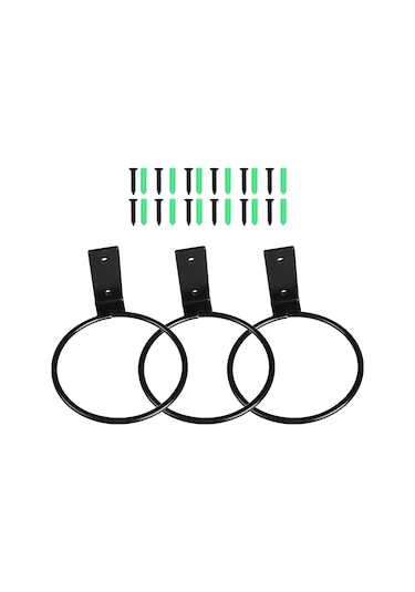 Hangfox Dikey Bahçe Düzenleyici - 3'lü Demir Saksı Askısı 5 İnç Siyah