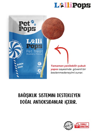 Petpops 3'lü Freeze Dry Lollipops Lezzet Paketi Doğal Ve Ödül