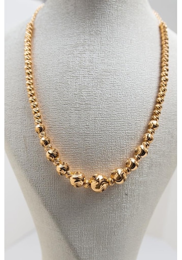 Latif Kuyumculuk 22 Ayar Altın Kalemli Süzme Toplu Kadın Kolye Lkkly1142