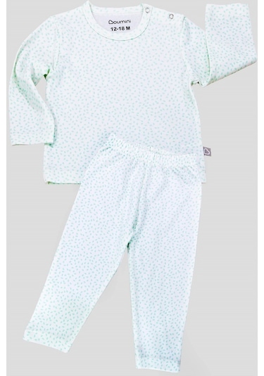 Boumini Bebek Ve Çocuk Pijama Takımı Yapraklar Mint