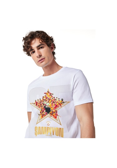 Gsstore Galatasaray Şampiyonluk Kolaj T-shirt E251353 Beyaz