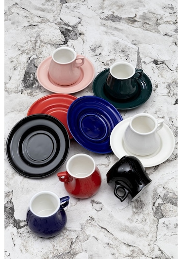 Nadia Porselen 12 Parça 6 Kişilik Kahve Takımı