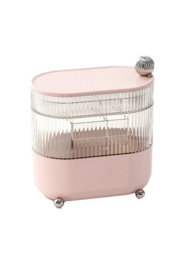 Agoodshop Döndürülebilir Mücevher Kutuları Çok Katmanlı Masaüstü Saklama Kutusu Kozmetikler Rujla Antrasit - Gri