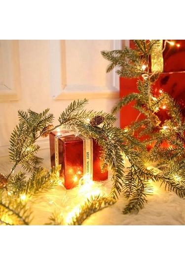 Jeemson Yıldızlı Led Konik Gövde Zirvesi, 20 Işık, 2 Metre, Aa Pil İle Çalışır, Kış Dekorasyonu Yeşil