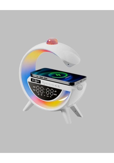 Aux Tf Kart Fm Destekli Dijital Saatli Kablosuz Şarjlı Hoparlör