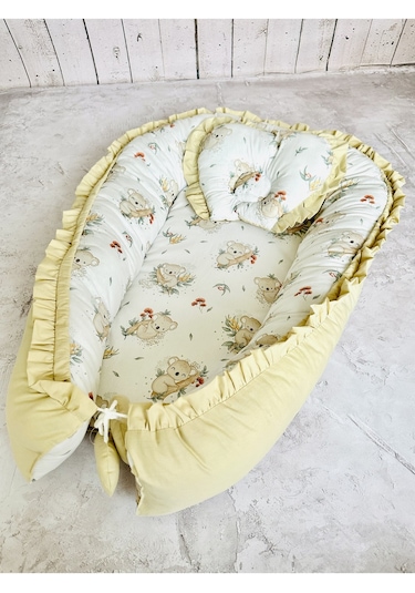 Baby Nest Koala Fırfırlı Ortopedik Çift Taraflı Bebek Yatağı Ann