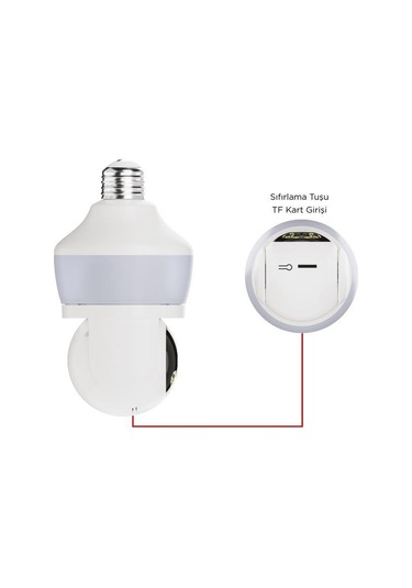 Torima CMR-26 360 Full HD 1080P Ampül Wifi Smart Ip Güvenlik Kamerası Beyaz
