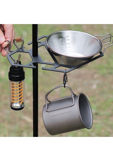 Novahub Depolama Rafı Sierra Kase Destek Plakası Açık Alan Sofra Gereçleri, Hafif Braket, Taşınabilir Kamp Piknik Bardak Depolama Tepsisi Siyah Siyah